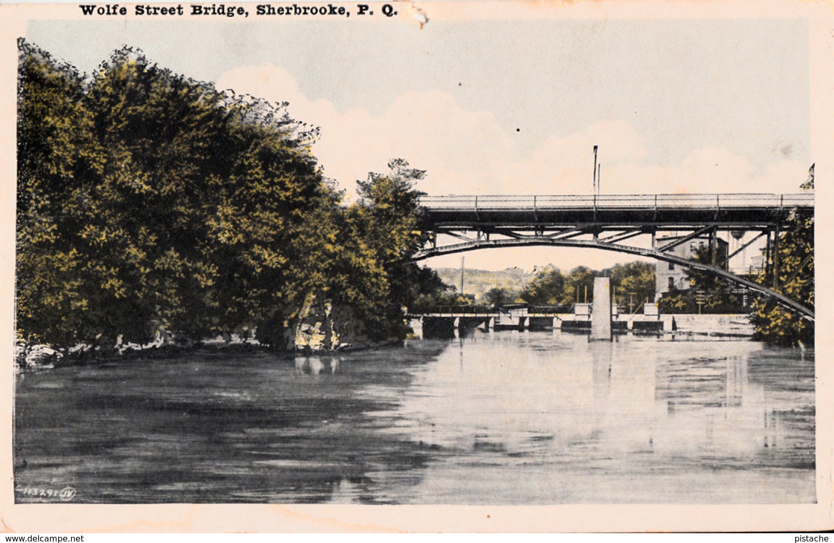 Sherbrooke Québec - Rivière Magog River - Rue Wolfe Street - Pont Bridge - Valentine No.113291 - Written - 2 Scans - Sherbrooke