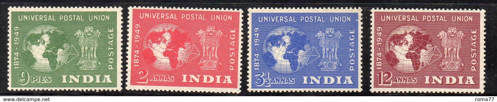 Y380 - INDIA 1949 , Yvert Serie N. 23/26  ***  MNH  (2380A). UPU - Nuovi