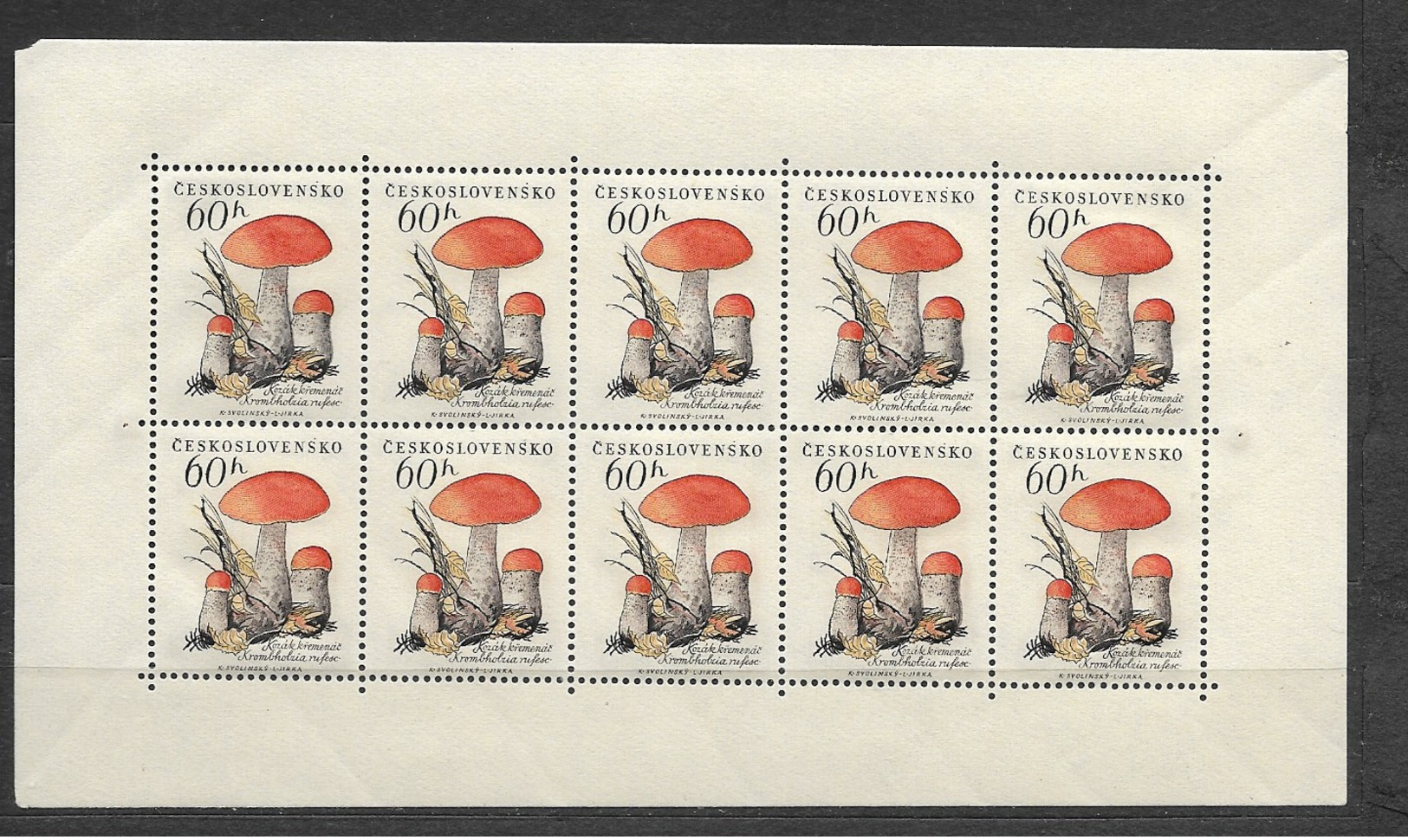 O-121-CZECHOSLOVAKIA1958-MUSHLOOMS-CAT.MICHEL TL1103-MNH** - Blocks & Sheetlets