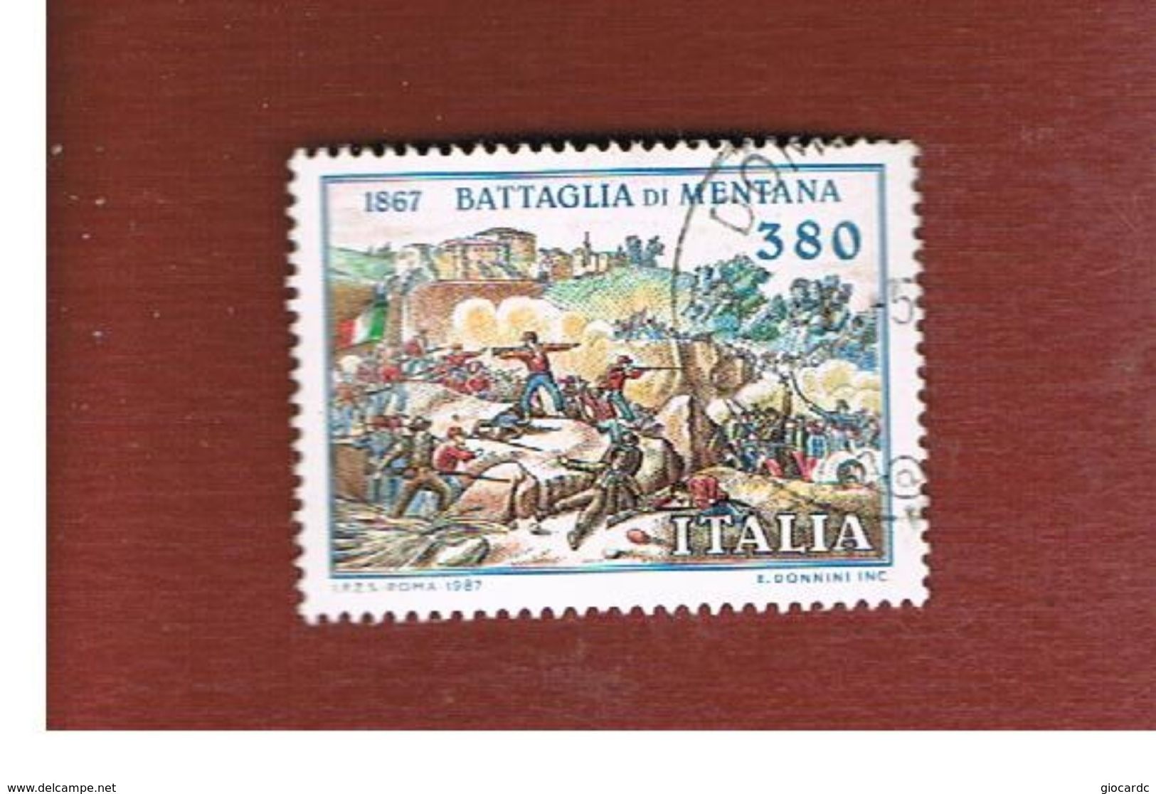 ITALIA REPUBBLICA  - SASS. 1817   -      1987     BATTAGLIA DI MENTANA     -      USATO - 1981-90: Usados