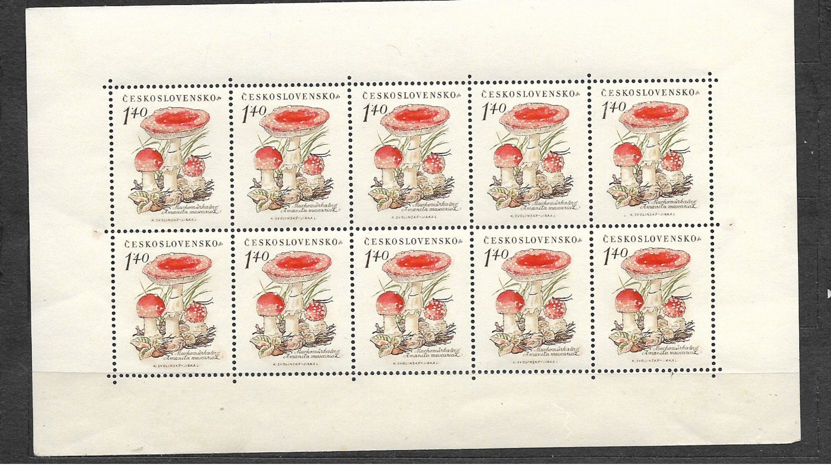 O-122-CZECHOSLOVAKIA1958-MUSHLOOMS-CAT.MICHEL TL1104-MNH** - Blocks & Sheetlets