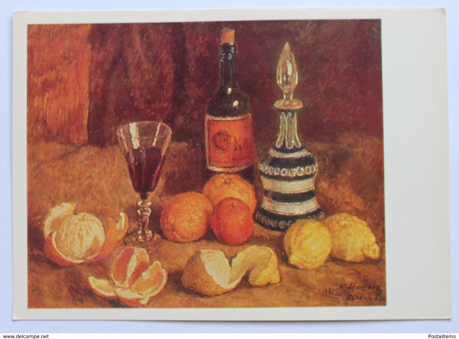 15238 Ilya Mashkov. Still Life With Oranges, Lemons And Wine - Pittura & Quadri