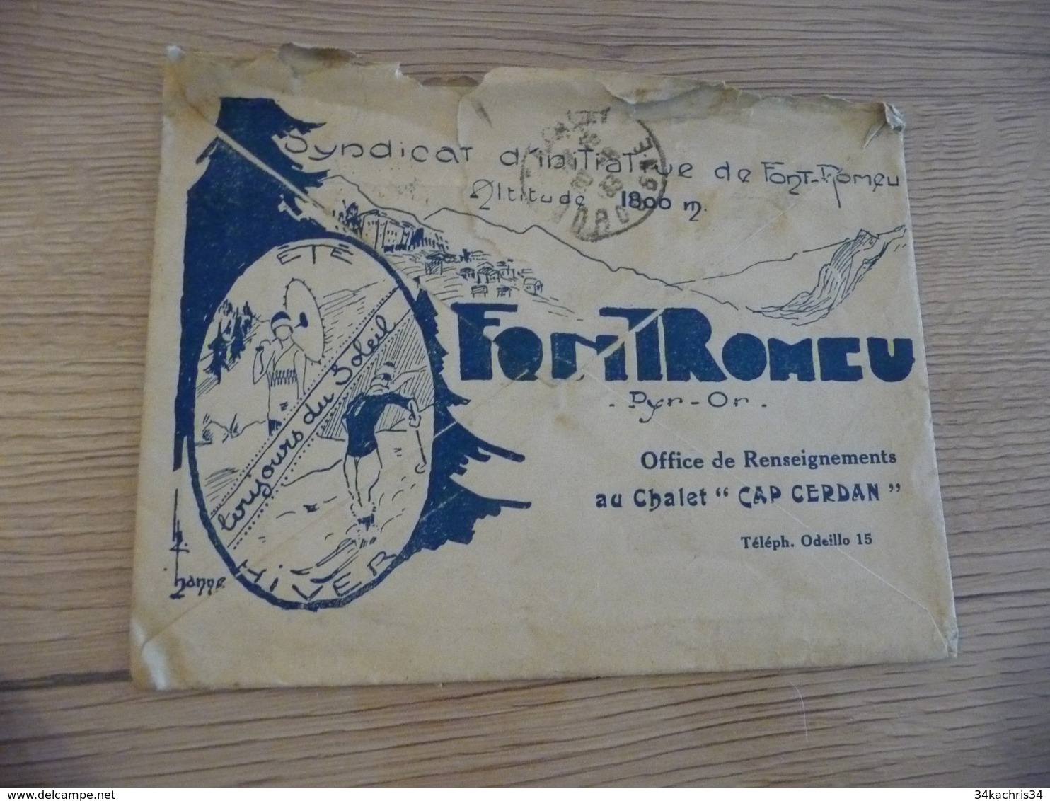 Lettre Pub Au Dos Font Romeu Illustrée 1933 + Daguin - 1921-1960: Période Moderne