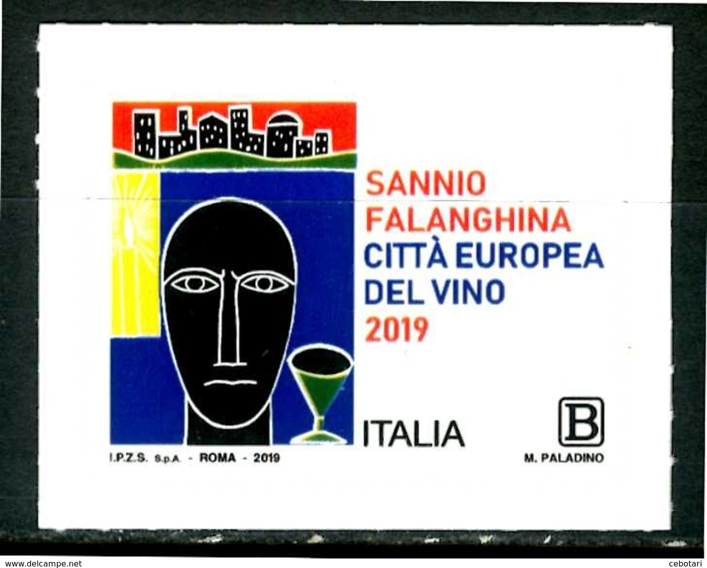 ITALIA / ITALY 2019** - Sannio Falanghina, Citta' Europea Del Vino - 1 Val. MNH, Autoadesivo. - Vini E Alcolici