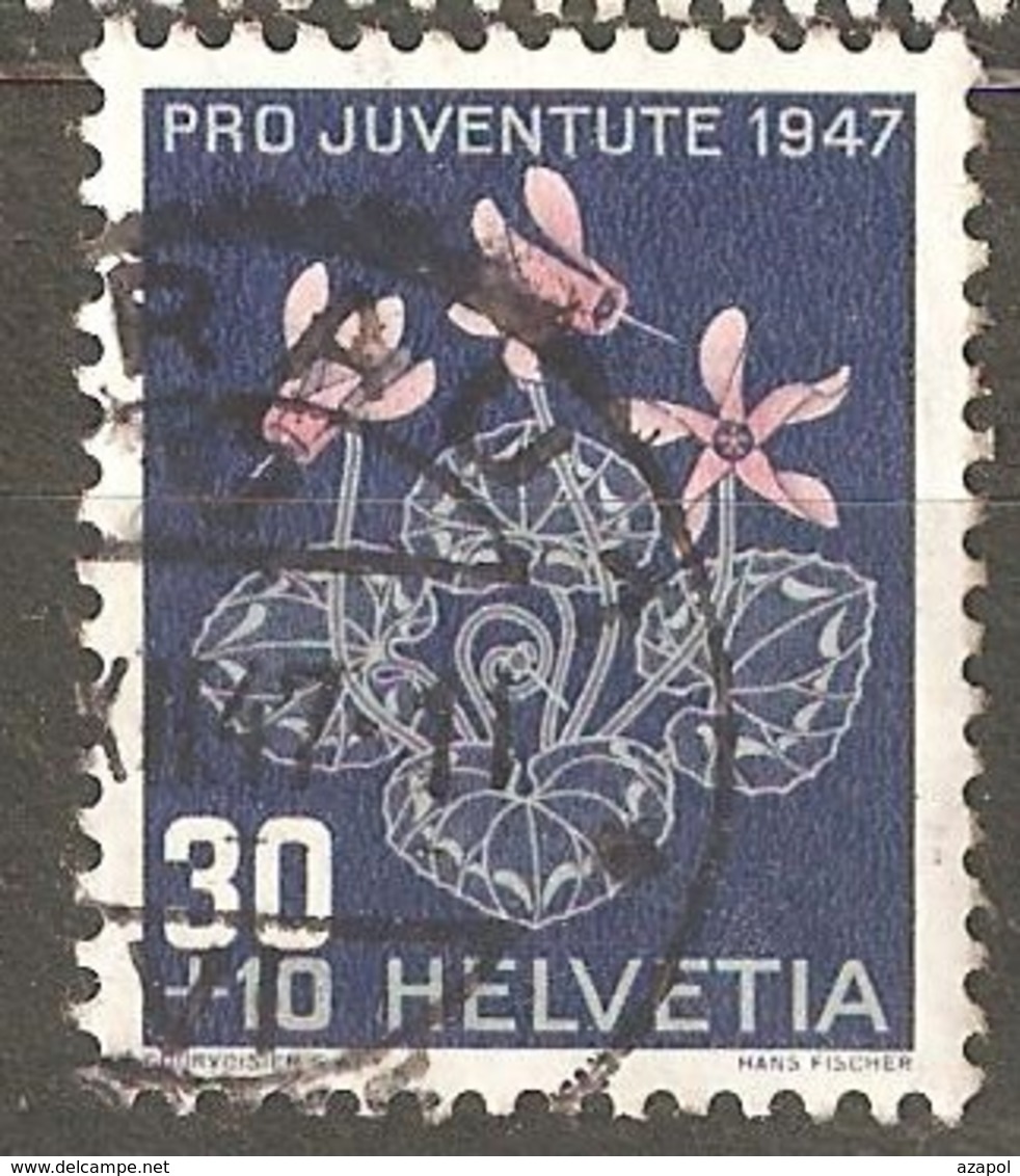 Switzerland: 1 Used Stamp, "Pro Juventure", Alps Flowers, Cyclamen, 1947, Mi#491 - Oblitérés