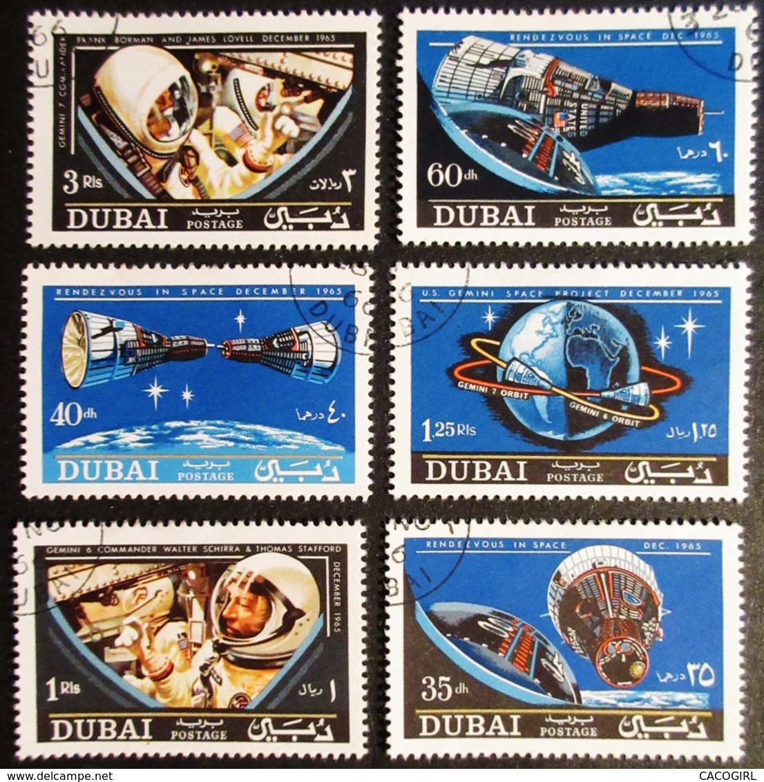 1966 DUBAÏ Mi 231, 232A, 233A, 234A, 235A, 236A, Gemini 6 And Gemini 7 - Dubai