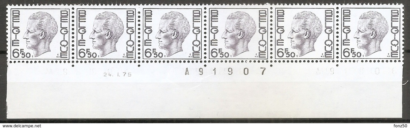 1066 * R 55  Strip Van 6 Zonder NR * 24-1-75 // A91907* Postfris Xx - Coil Stamps