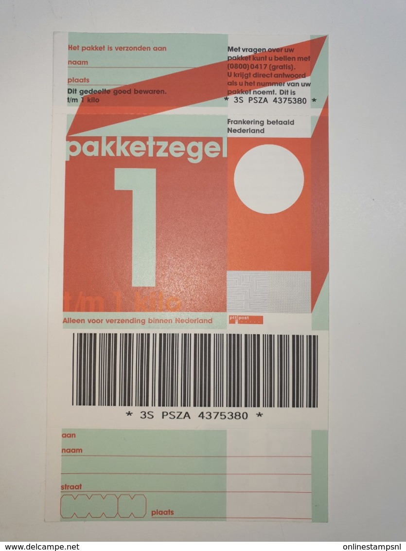 Netherlands Pakketzegel NVPH Nr 7 Up To 1 Kg, 1997 Unused  Geuzendam 7a With Text  General Picture - Ganzsachen