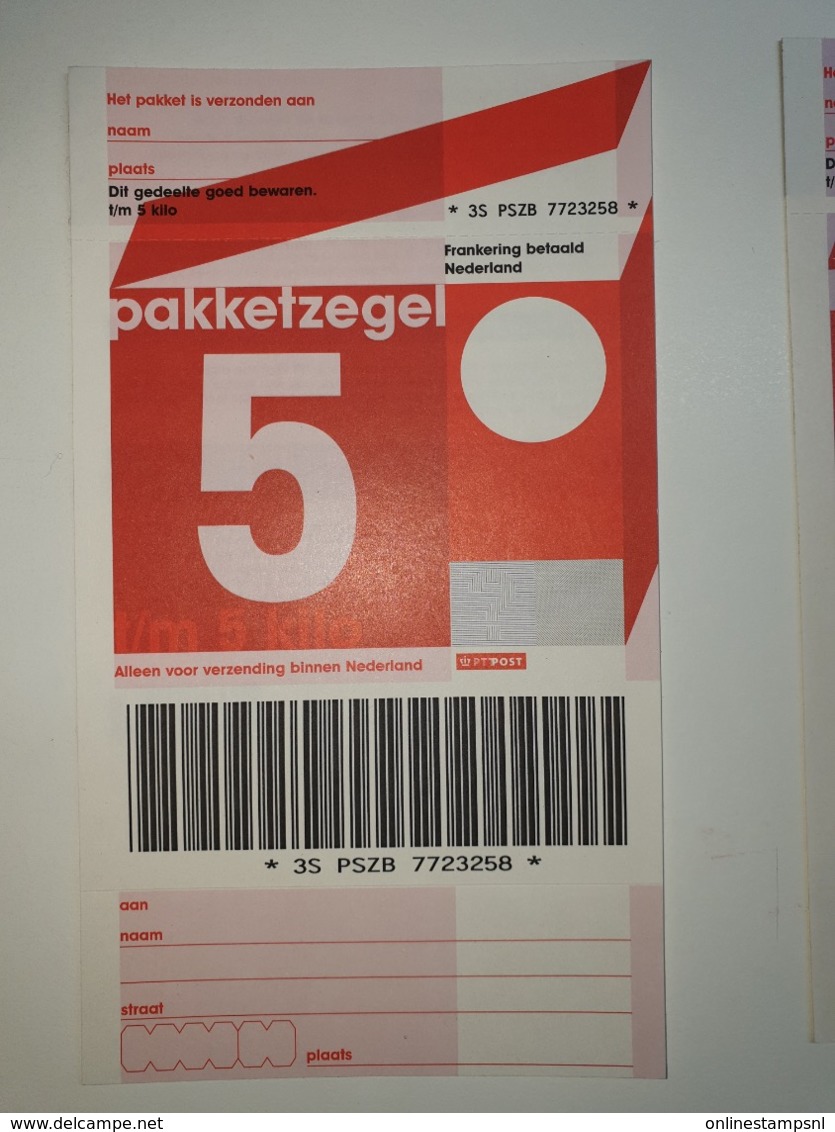 Netherlands Pakketzegel NVPH Nr 8 Up To 5 Kg, 1997 Unused  Geuzendam 8 General Picture Without Text Right Top - Ganzsachen