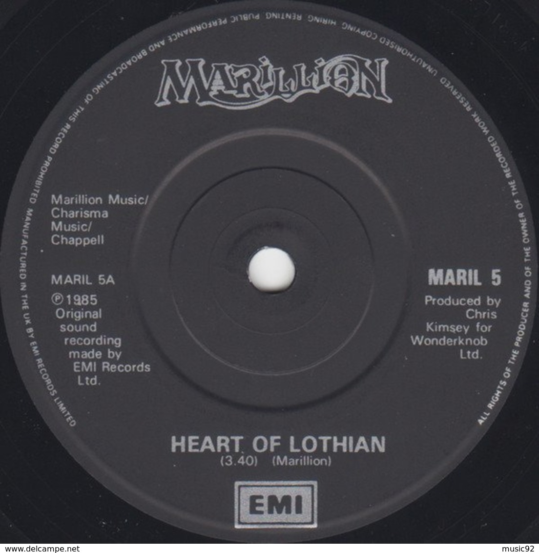 Marillion - 45t Vinyle - Heart Of Lothian - Hard Rock & Metal