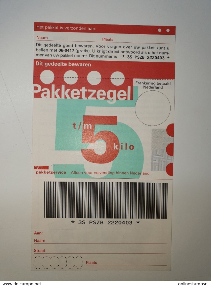 Netherlands Pakketzegel NVPH Nr 8 Up To 5 Kg, 1997 Unused  Geuzendam 8 General Picture - Interi Postali