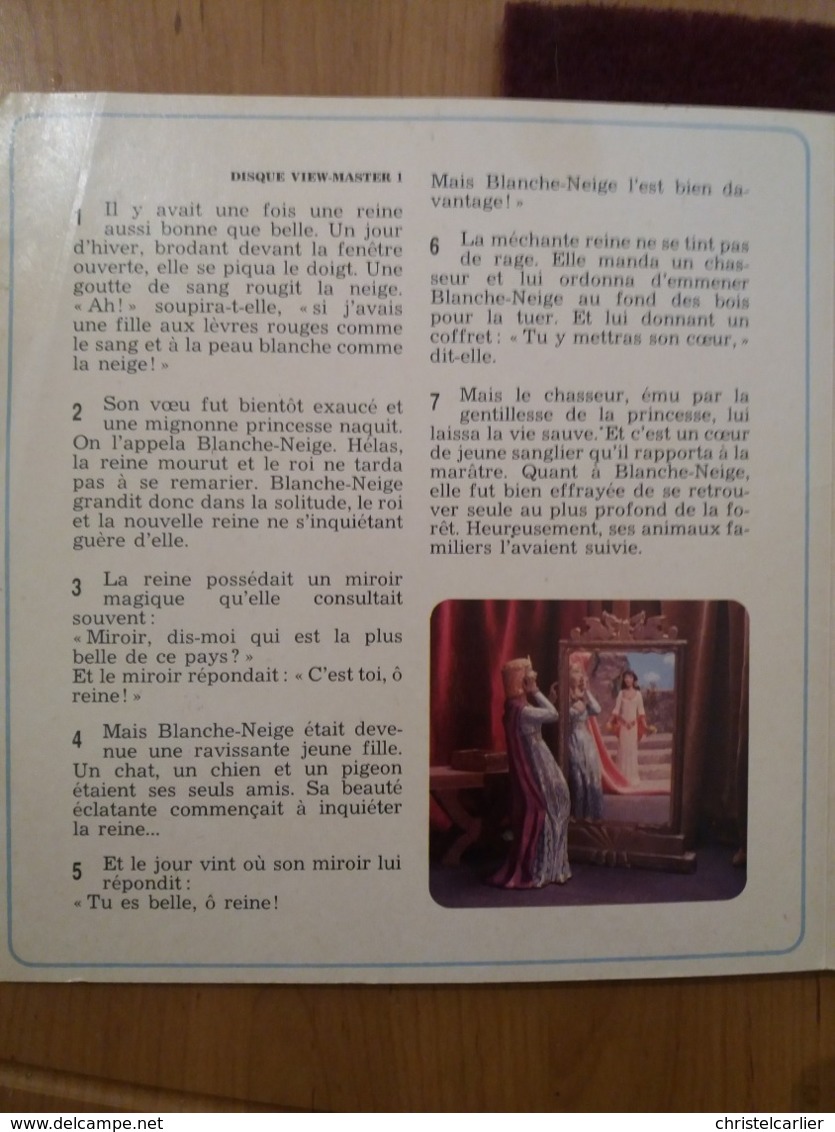 (L3) VIEW MASTER - 21 Vues Stéréoscopiques - 3 Disques - Blanche Neige Et Les 7 Nains - 3001 3002 3003 Avec Livret . - Stereo-Photographie