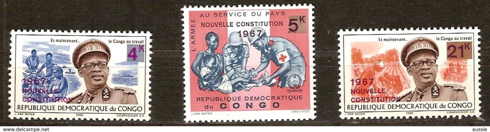 Congo Democratique 1967 Yvertn° 652-654*** MNH Cote 2,10 Euro - Ongebruikt