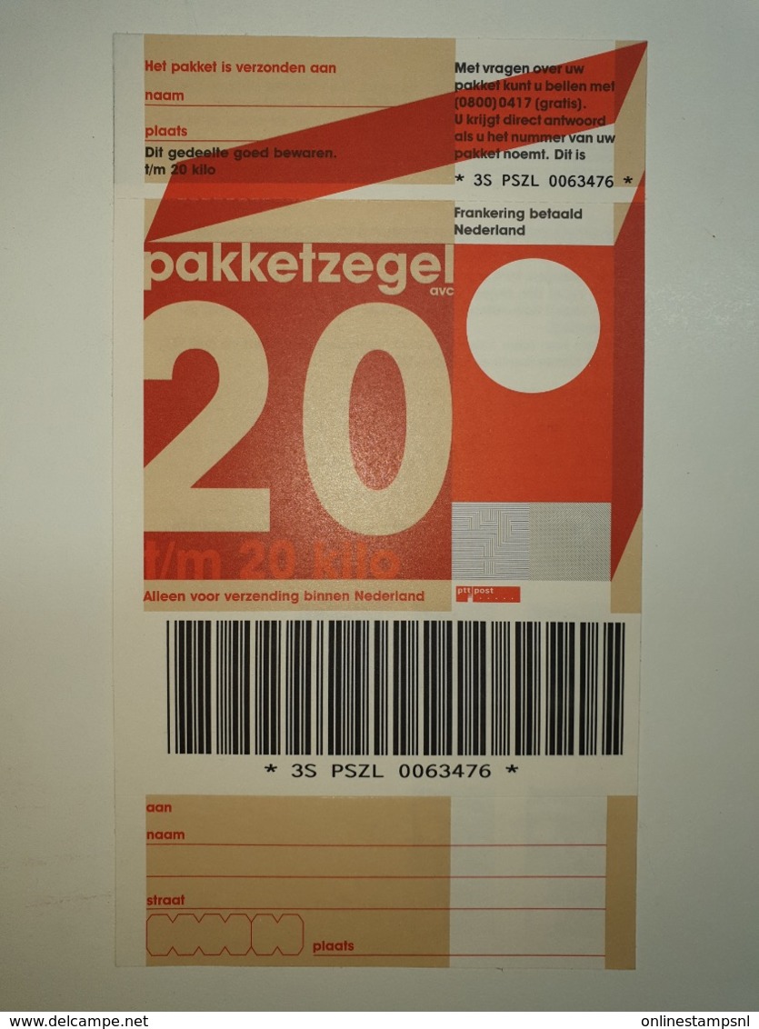 Netherlands Pakketzegel NVPH Nr 10 Up To 20 Kg, 1997 Unused Geuzendam 10 General Picture - Ganzsachen