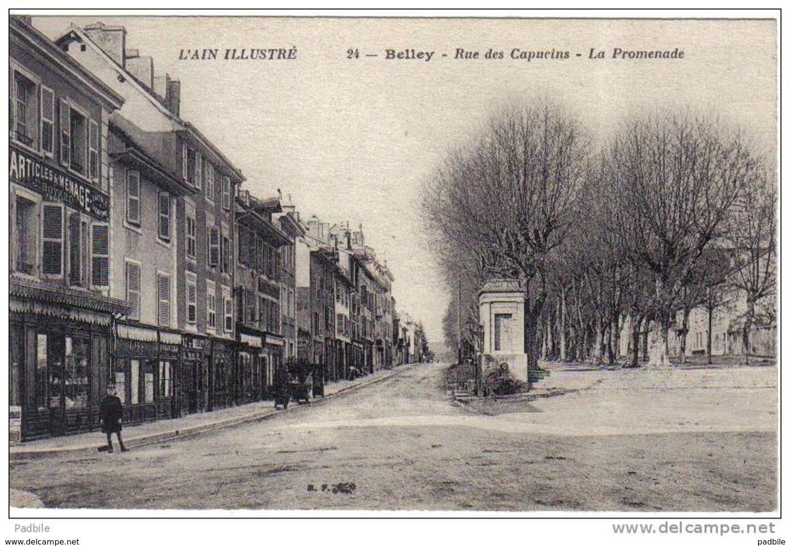 Carte Postale 01. Belley  Maison J. Boyard  Articles De Ménage  Rue Des Capucins  Trés Beau Plan - Belley