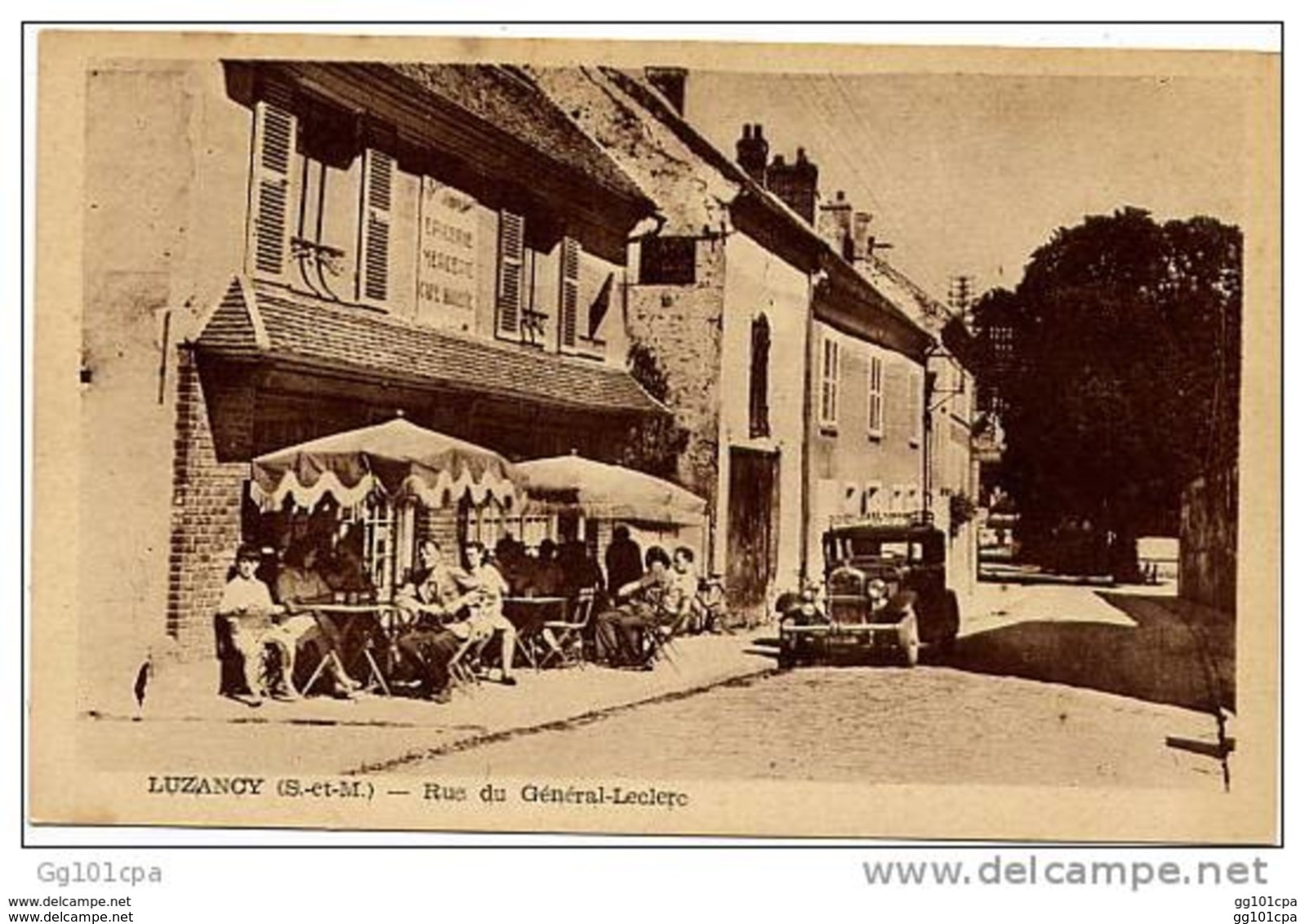 LUZANCY - Rue Du Général Leclerc (belle Animation, Café, Auto) - Otros & Sin Clasificación