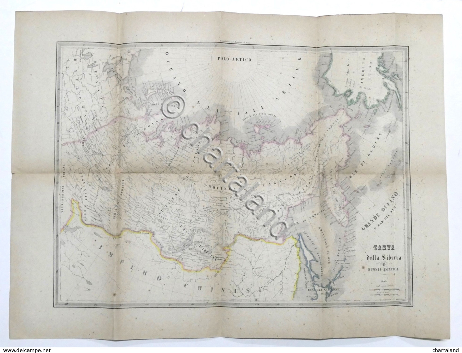 Carta Geografica Della Siberia - Russia Asiatica - Ed. Fine '800 - Altri & Non Classificati