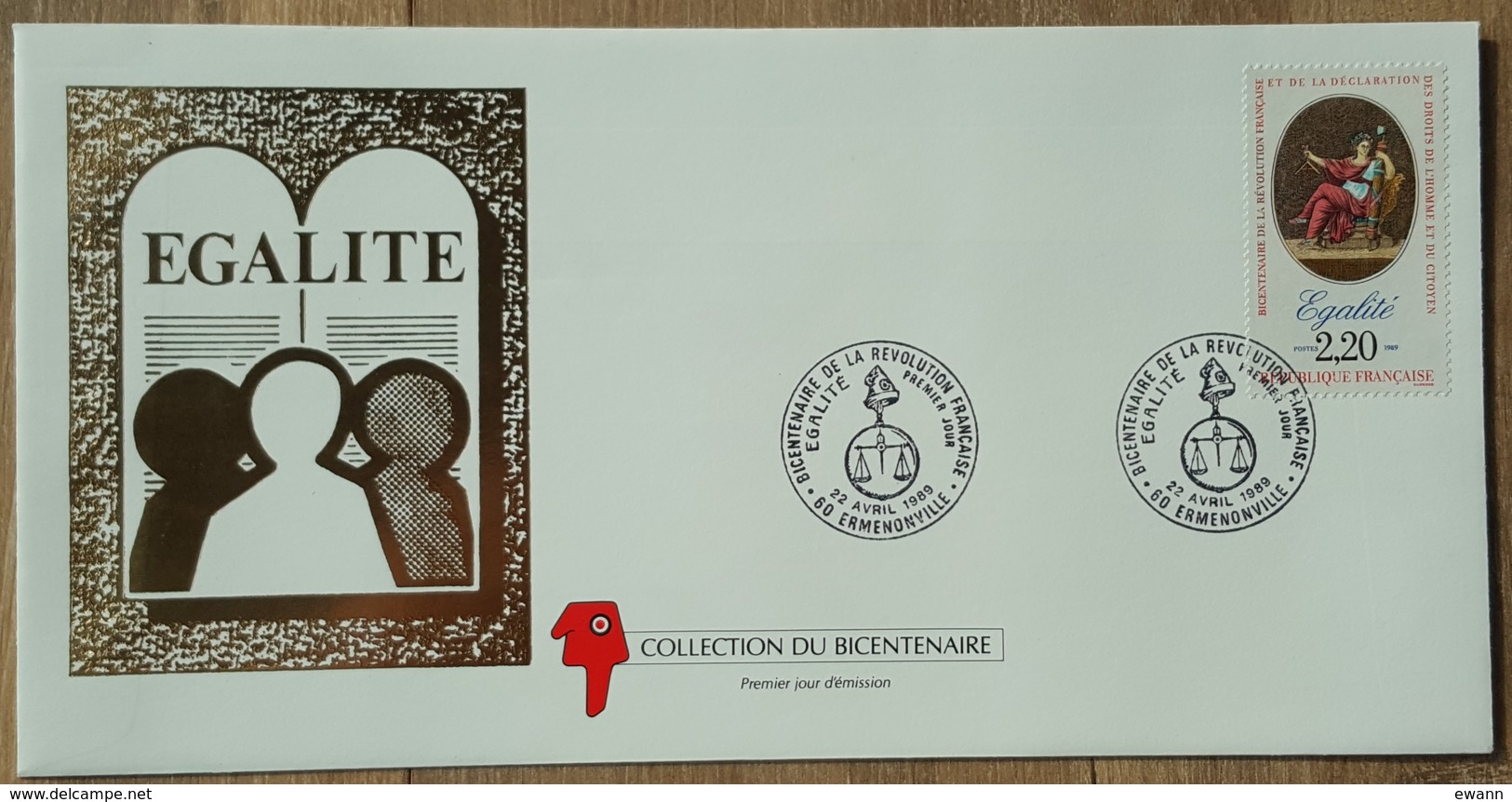 FDC 1989 - YT N°2574 - BICENTENAIRE DE LA REVOLUTION FRANCAISE / EGALITE - ERMENONVILLE - 1980-1989