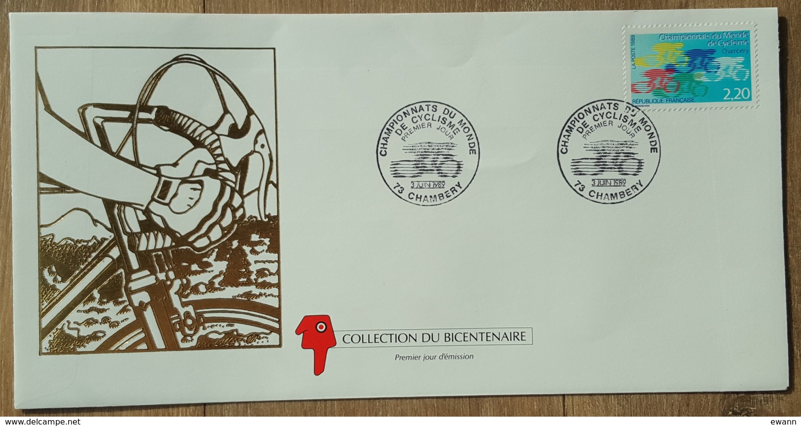 FDC 1989 - YT N°2590 - CHAMPIONNATS DU MONDE DE CYCLISME - CHAMBERY - 1980-1989