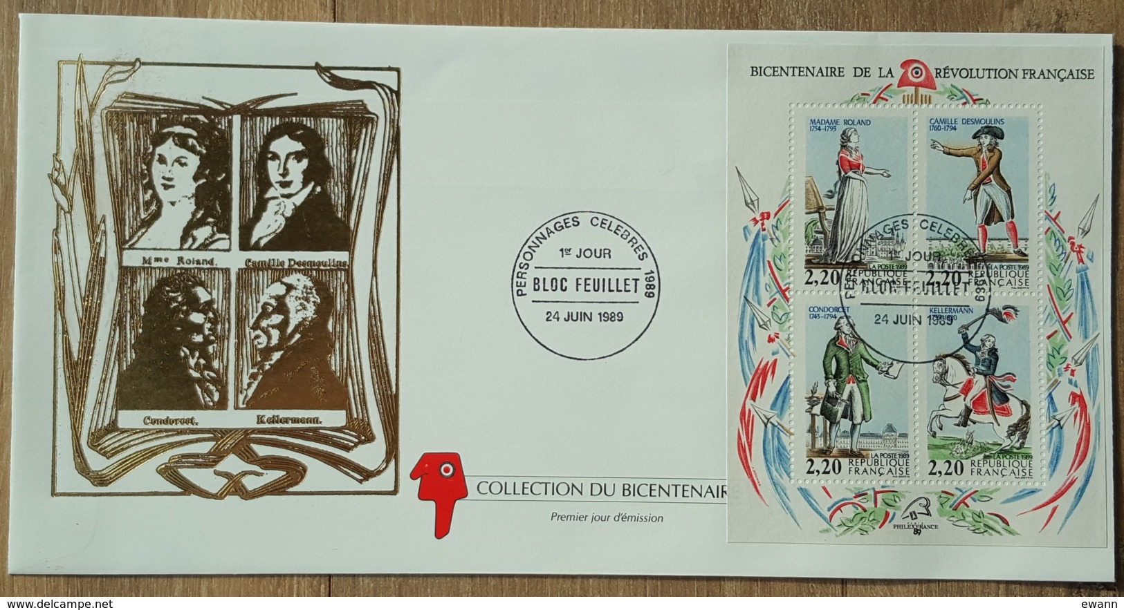 FDC 1989 - YT N°BF 10 - PERSONNAGES CELEBRES DE LA REVOLUTION - 1980-1989