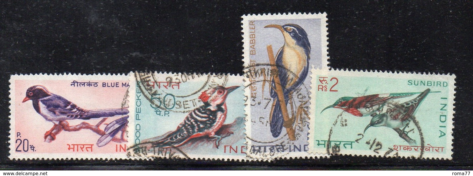 CI1976- INDIA 1968 , Yvert Serie N. 263/266 Usata   (2380A). Uccelli - Usati