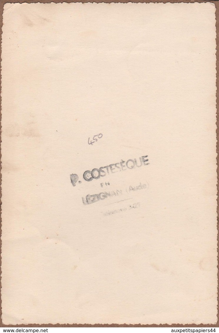 Grand Tirage Photo Original La Communiante De Lézignan-Corbières Par P. Costesèque Vers 1930/40 - Personnes Anonymes