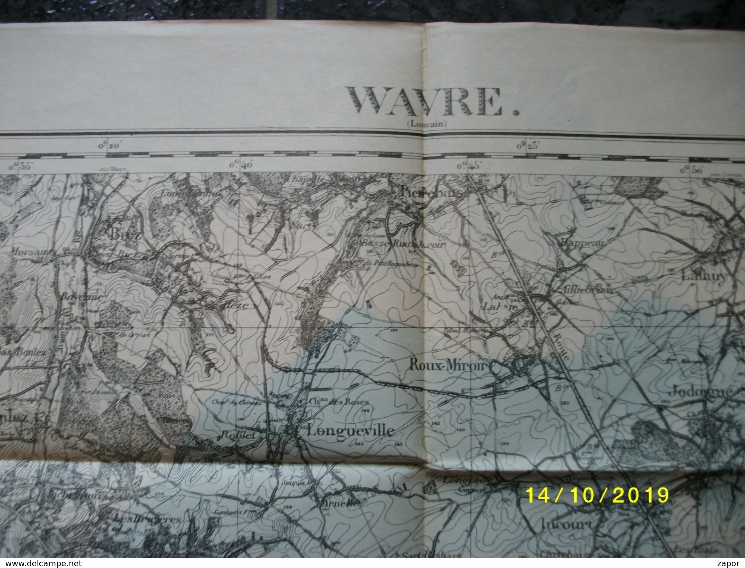 Carte Topographique De Wavre (Dongelberg Bomal Orbais Liernu Ernage Chastre Bierges) - Topographical Maps