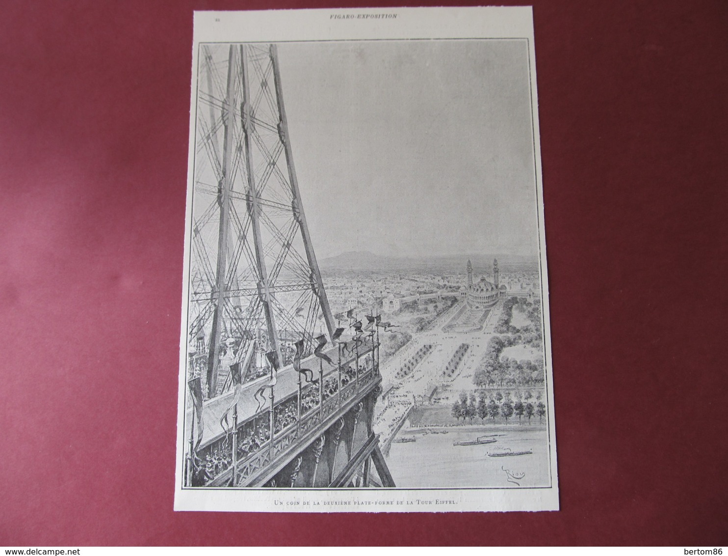 TOUR EIFFEL - EXPOSITION DE 1889 - COIN DEUXIEME PLATE-FORME / CAGE ASCENSEUR ROUX-COMBALUZIER- 1889. - Colecciones