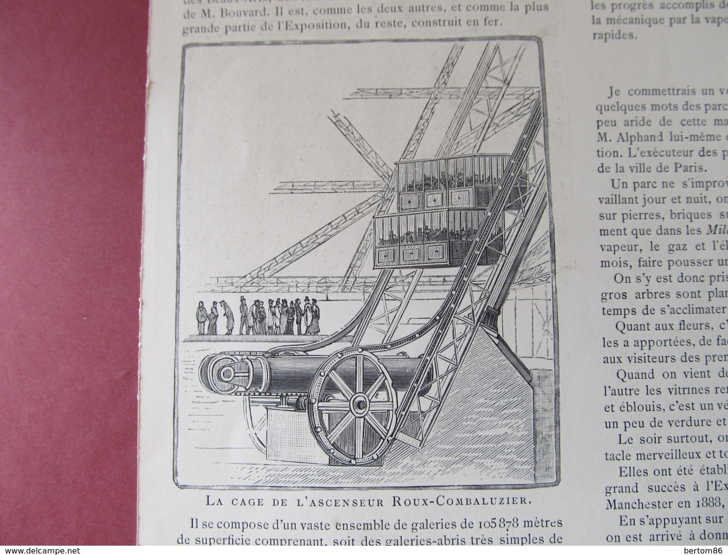 TOUR EIFFEL - EXPOSITION DE 1889 - COIN DEUXIEME PLATE-FORME / CAGE ASCENSEUR ROUX-COMBALUZIER- 1889. - Colecciones