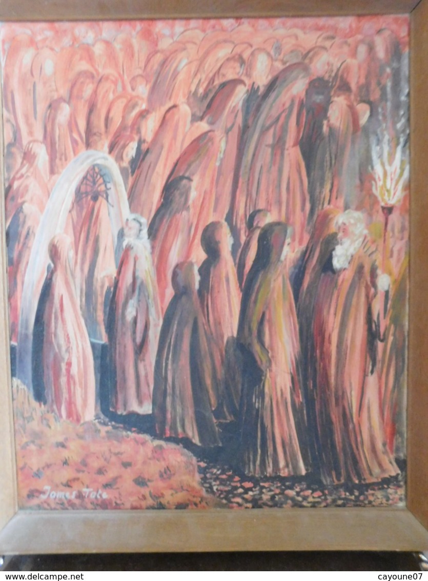 James TATE Huile Sur Toile "Lamentations" Encadrée Signée école Anglaise Datée 1969 - Oelbilder