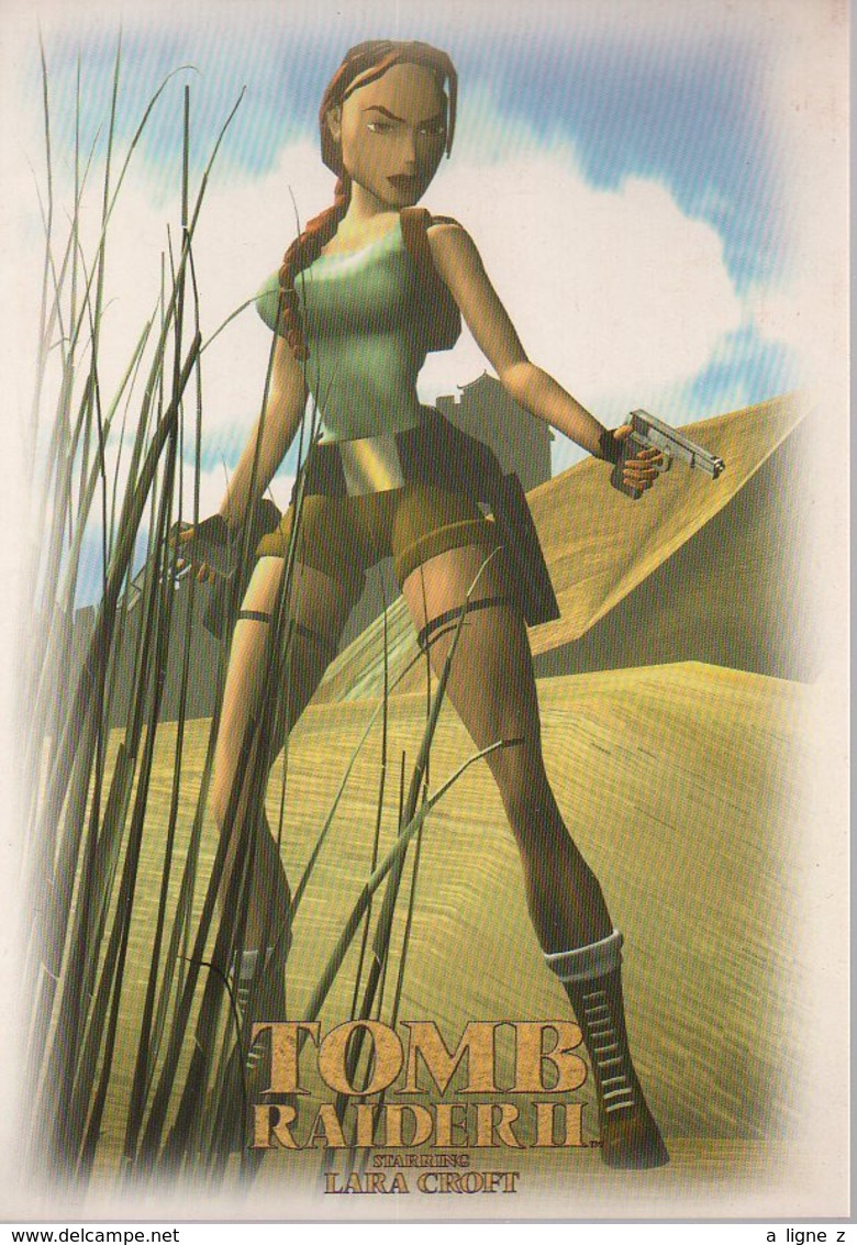 REF 434 : CPM Carte Publicitaire Jeu Video Retrogaming Lara Croft Tomb Raider N° 1 - Advertising