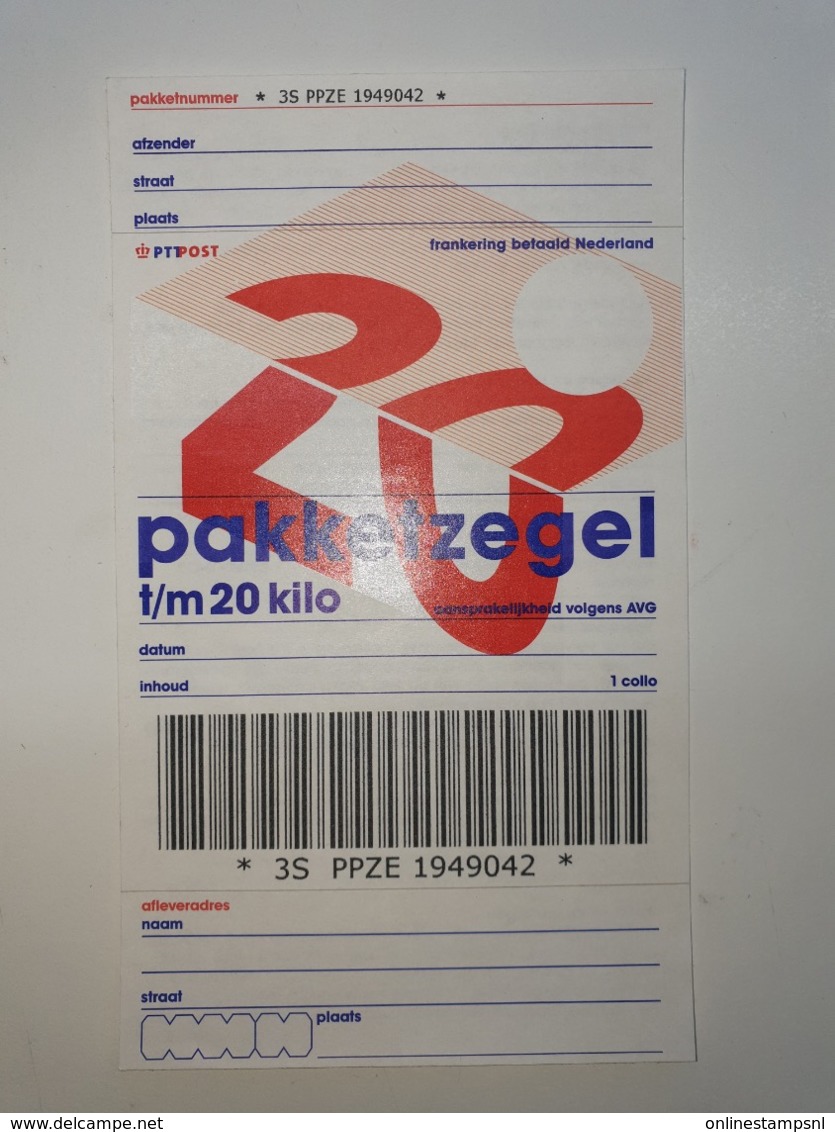 Netherlands Pakketzegel NVPH Nr 23 Up To 20 Kg, 2000 Unused Geuzendam 23a - Ganzsachen