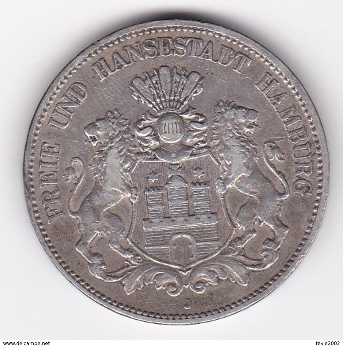 Wal_ Deutsches Reich  Hamburg - 5 Mark - 1900 (h) - 2, 3 & 5 Mark Argent