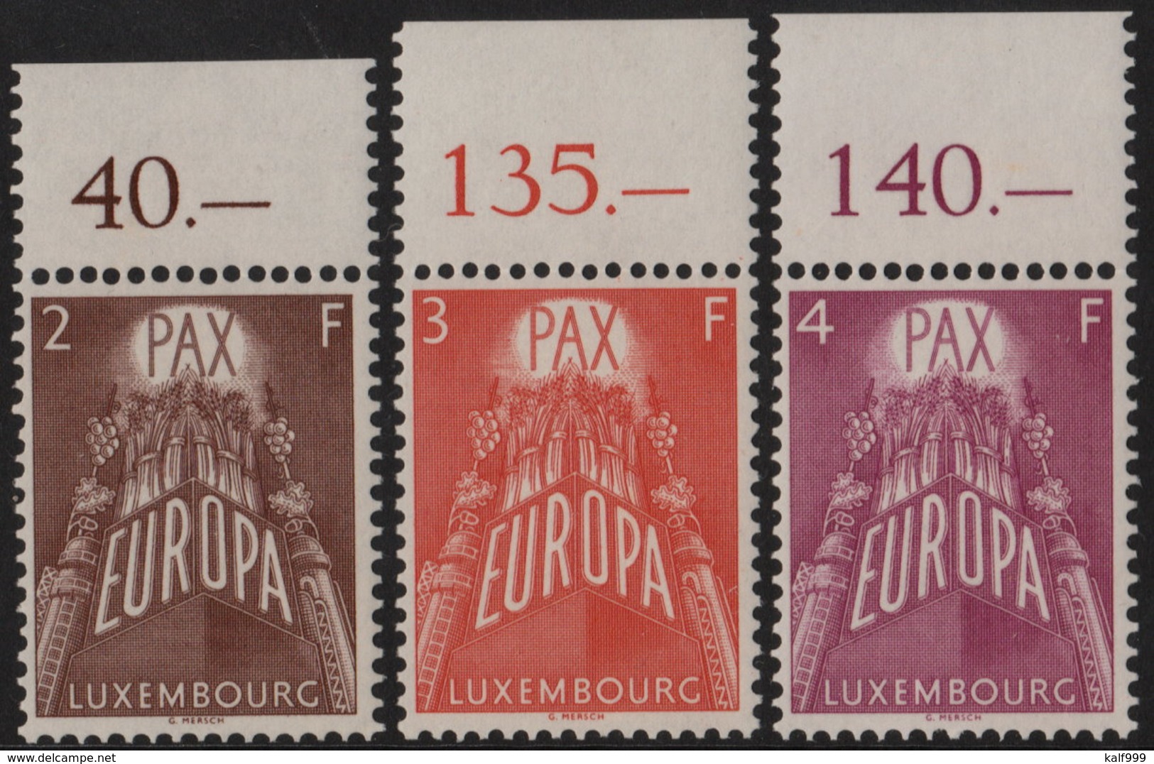 ~~~ Luxembourg 1957 - Europa CEPT - Yv. 531/533 ** MNH Avec Bord De Feuille - Cate 170.00 Euro   ~~~ - 1957