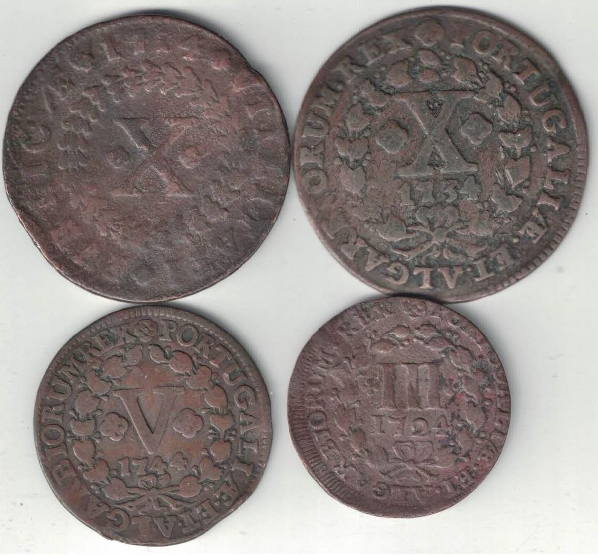 Portugal Collection Of 4 Coins 1714-1744 All Listed & Different - Portugal