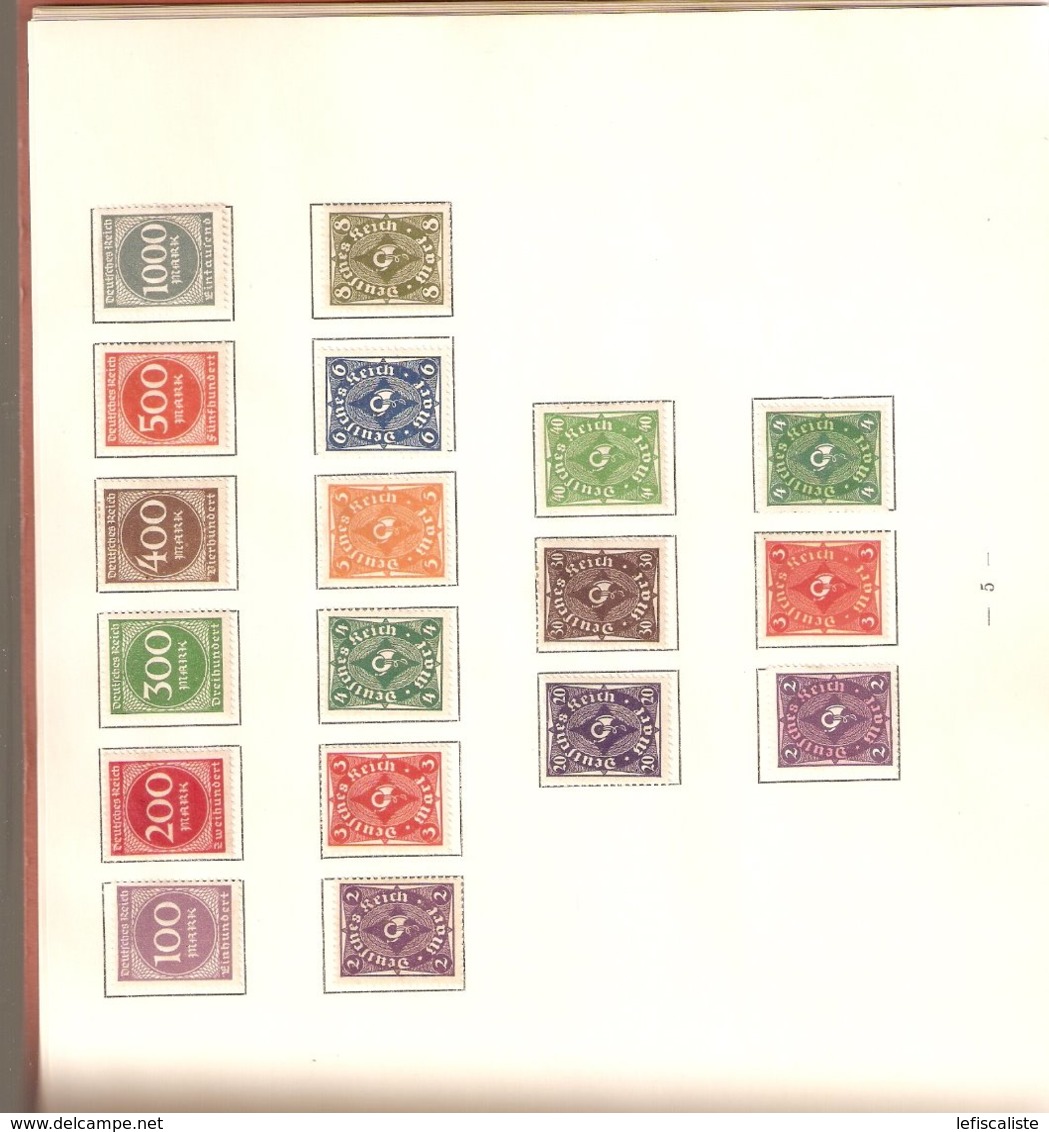 Album de timbres allemands 1914 à 1924