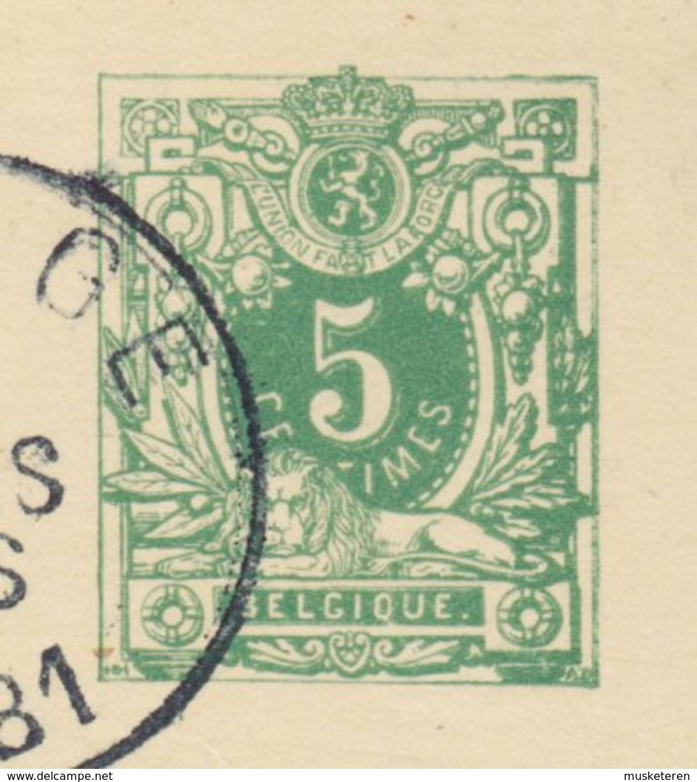 Belgium Postal Stationery Ganzsache Entier MANAGE 1881 ANVERS Error VARIETY Imprinting Right Side Of Wertziffer - Errors & Oddities