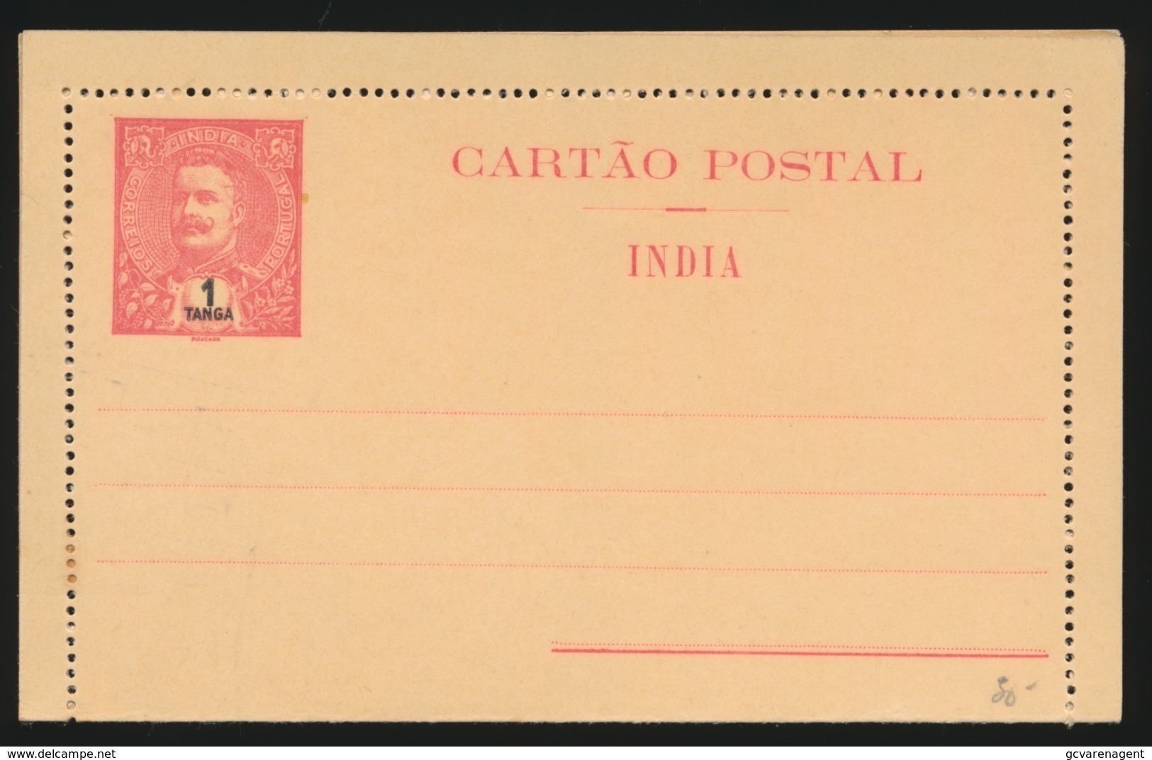 PORTUGAL  CARTAO POSTAL  INDIA  - 1 TANGA - Inde Portugaise