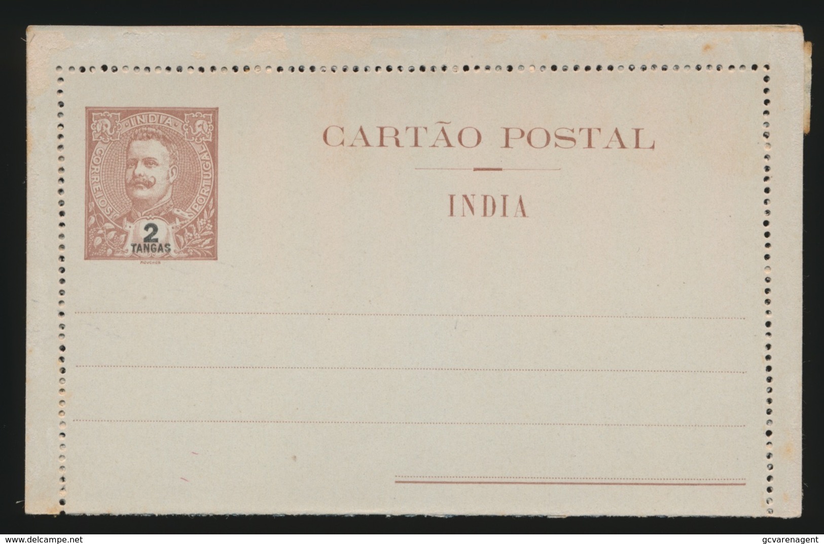 PORTUGAL  CARTAO POSTAL  INDIA  - 2 TANGAS - Inde Portugaise