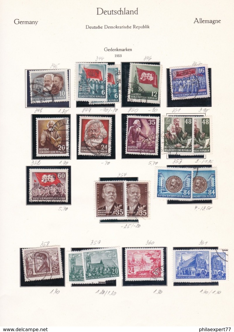 DDR - 1952/53 - Sammlung - Gest./Ungebr. - Gebraucht