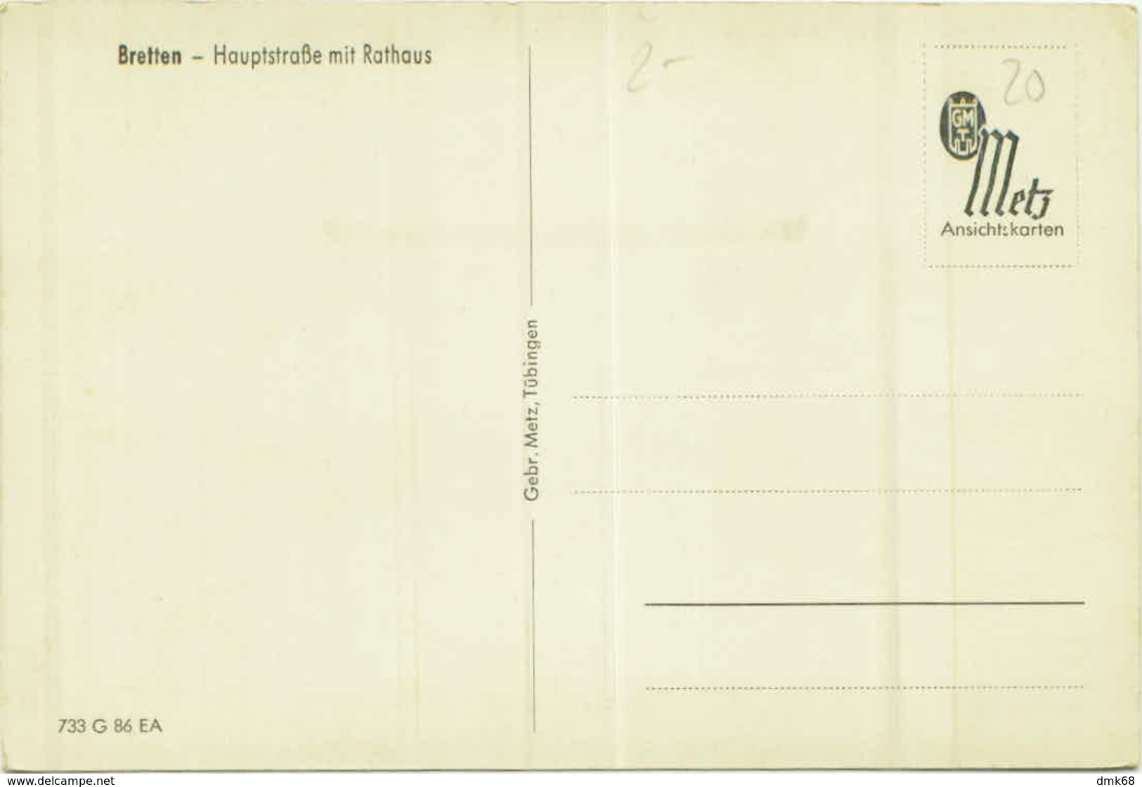 AK GERMANY - BRETTEN - HAUPTSTRABE MIT RATHAUS - 1940s (BG4617) - Bretten