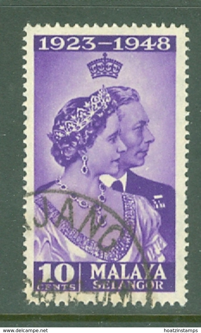 Malaya - Selangor: 1948   Royal Silver Wedding    SG88  10c    Used - Selangor