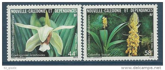 Nle-Caledonie YT 520 & 521 " Orchidées " 1986 Neuf** - Ungebraucht