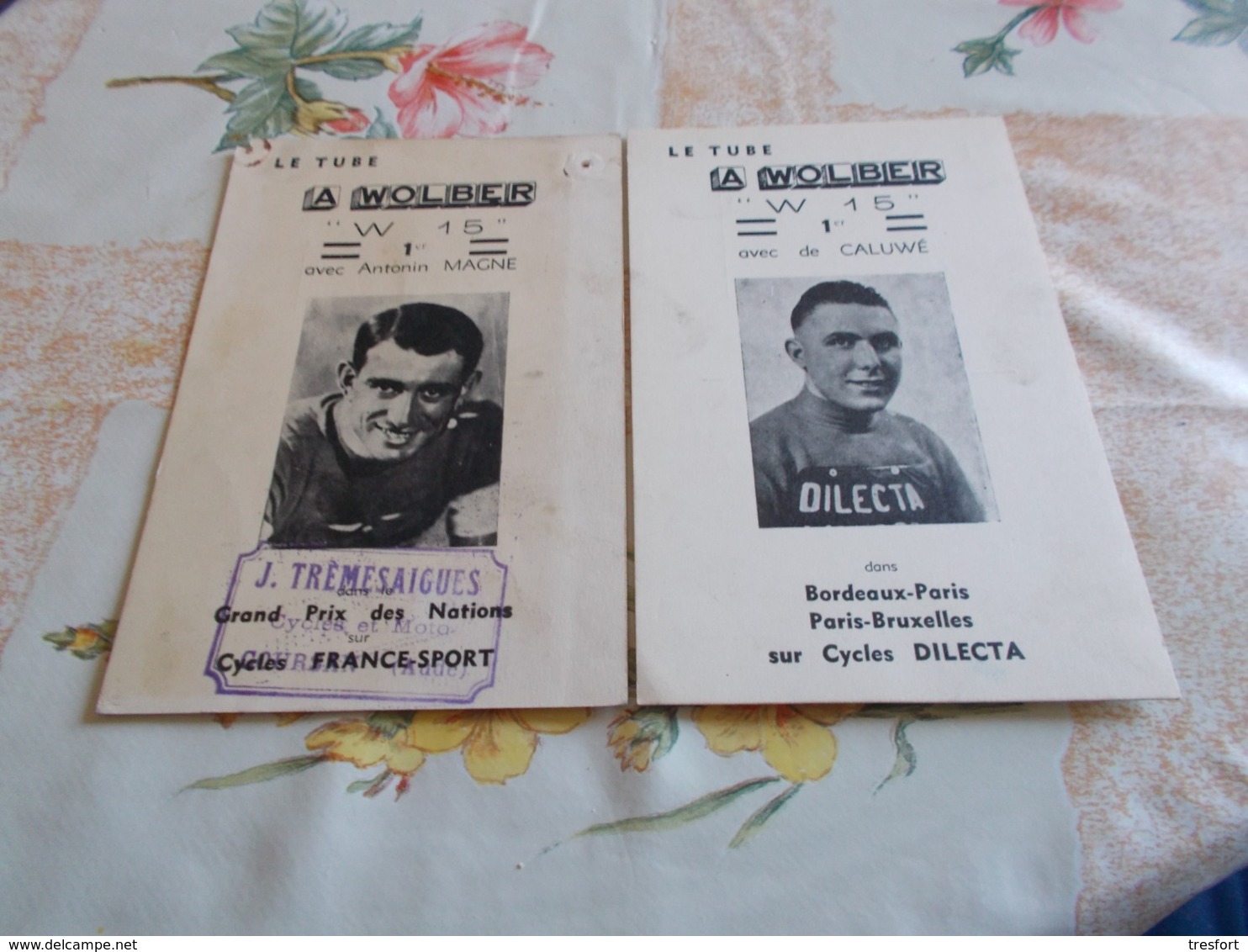 LOT DE 2 CARTES LE TUBE A WOLIBIEIR  -  CALUWE-ANTONIN MAGNE - Cyclisme