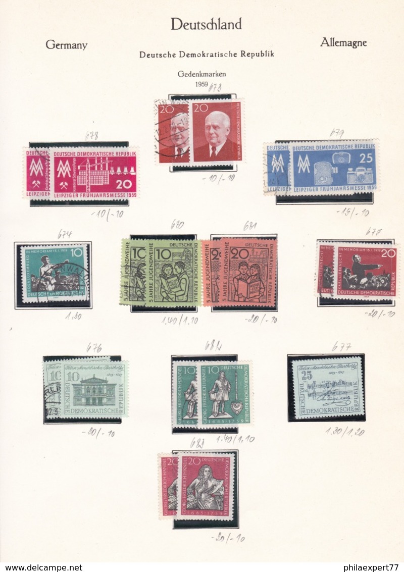 DDR - 1959 - Sammlung - Gest./Ungebr. - Gebraucht