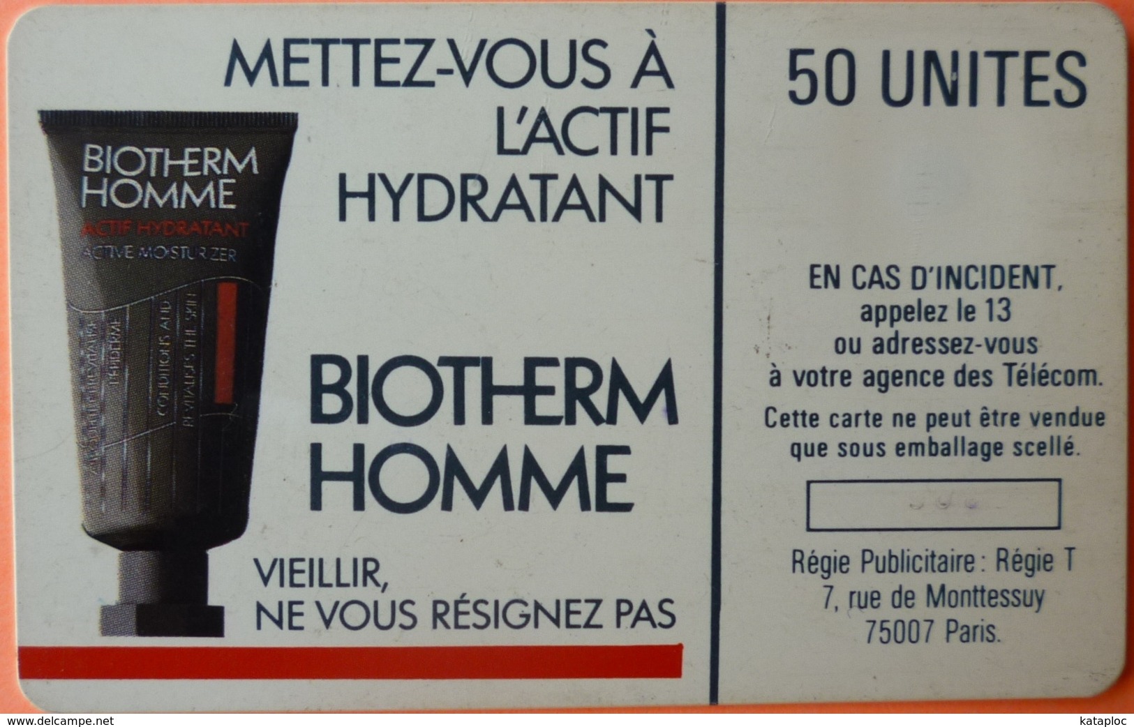 TELECARTE - BIOTHERM HOMME SC1 - 50U - 2 SCANS - 1987