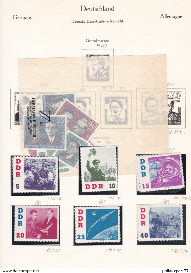 DDR - 1961 - Sammlung - Gest./Ungebr. - Gebruikt