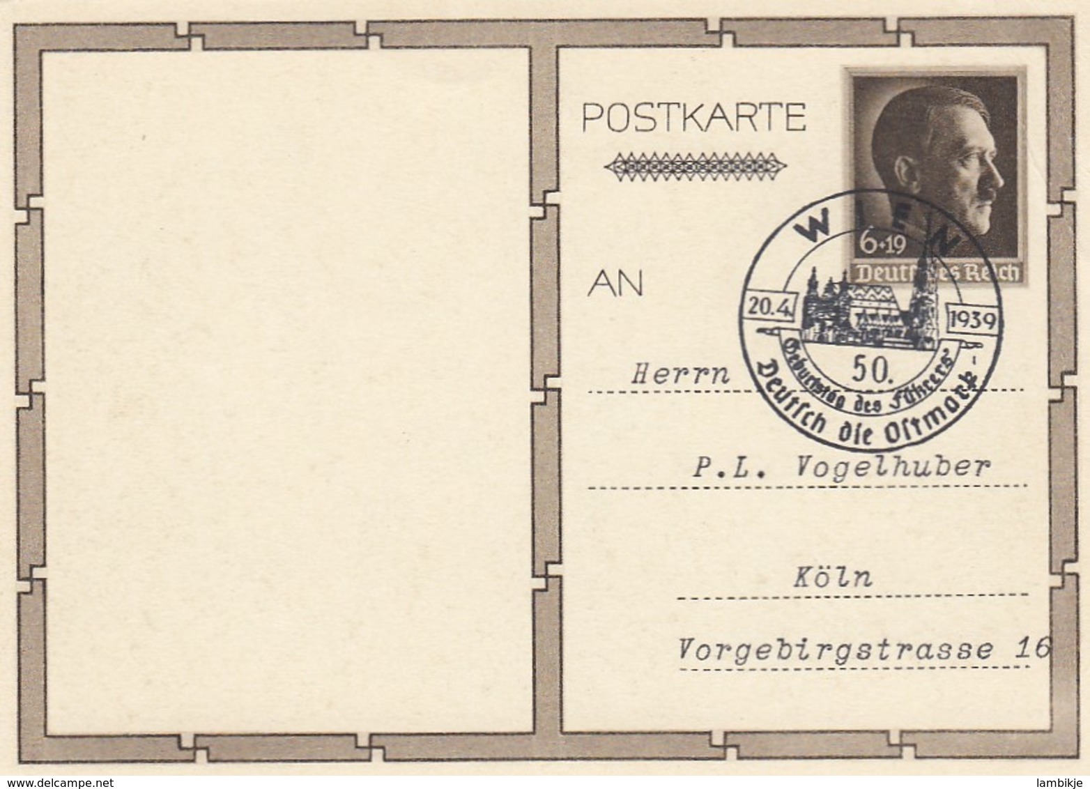 Deutsches Reich Propaganda Postkarte 1939 P78/04 - Gebraucht