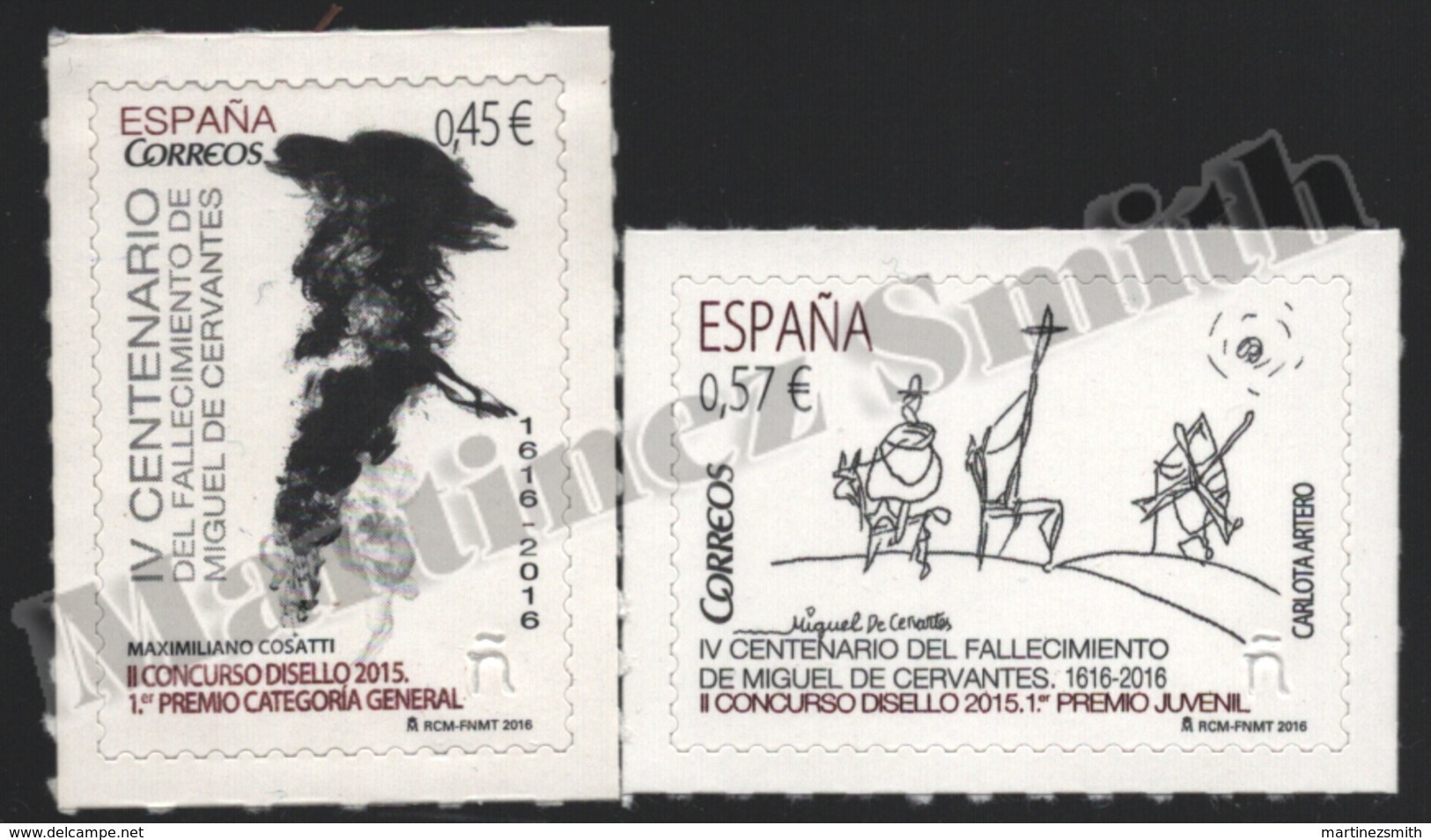 Spain - Espagne 2016 Yvert 4742-43, DISELLO, IV Centenary Of The Death Of The Writer Miguel De Cervantes - MNH - Nuevos