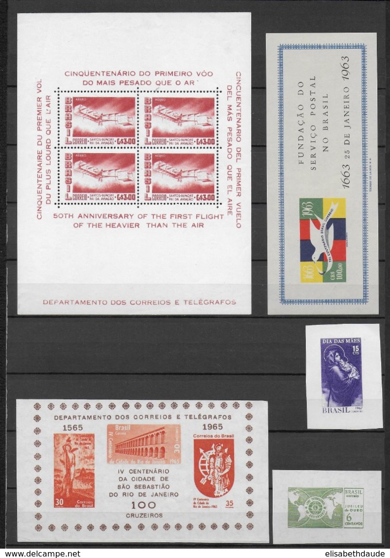 BRESIL - 1956/1984 - BEL ENSEMBLE De BLOCS **/(*)/OBLITERES - 6 PAGES ! - Blocks & Sheetlets